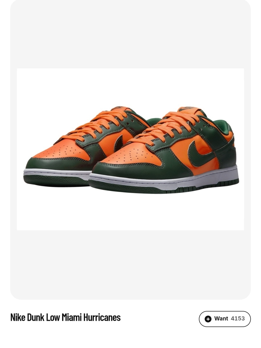 Nike Dunk Low Miami Hurricanes Orange & Green